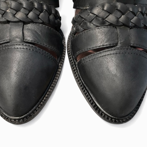 JEFFREY CAMPBELL🔥 Level-Up Black Booties Sandals w/Cut-Out Heel  Size 6.5 - Picture 3 of 9